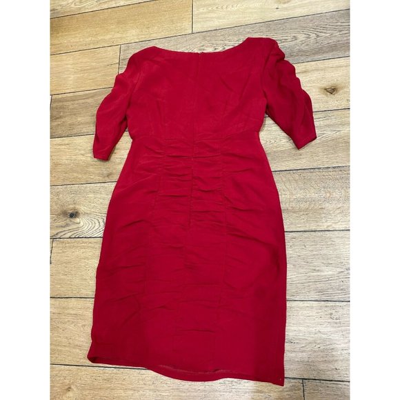 Nanette Lepore Ruched Short Sleeve Cocktail Dress - Picture 11 of 12